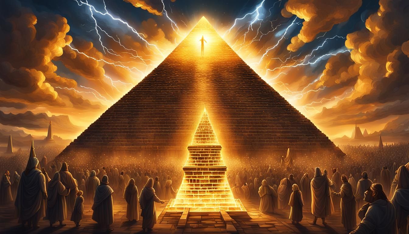 Golden Pyramid Radiates Light in Dramatic Concept Art