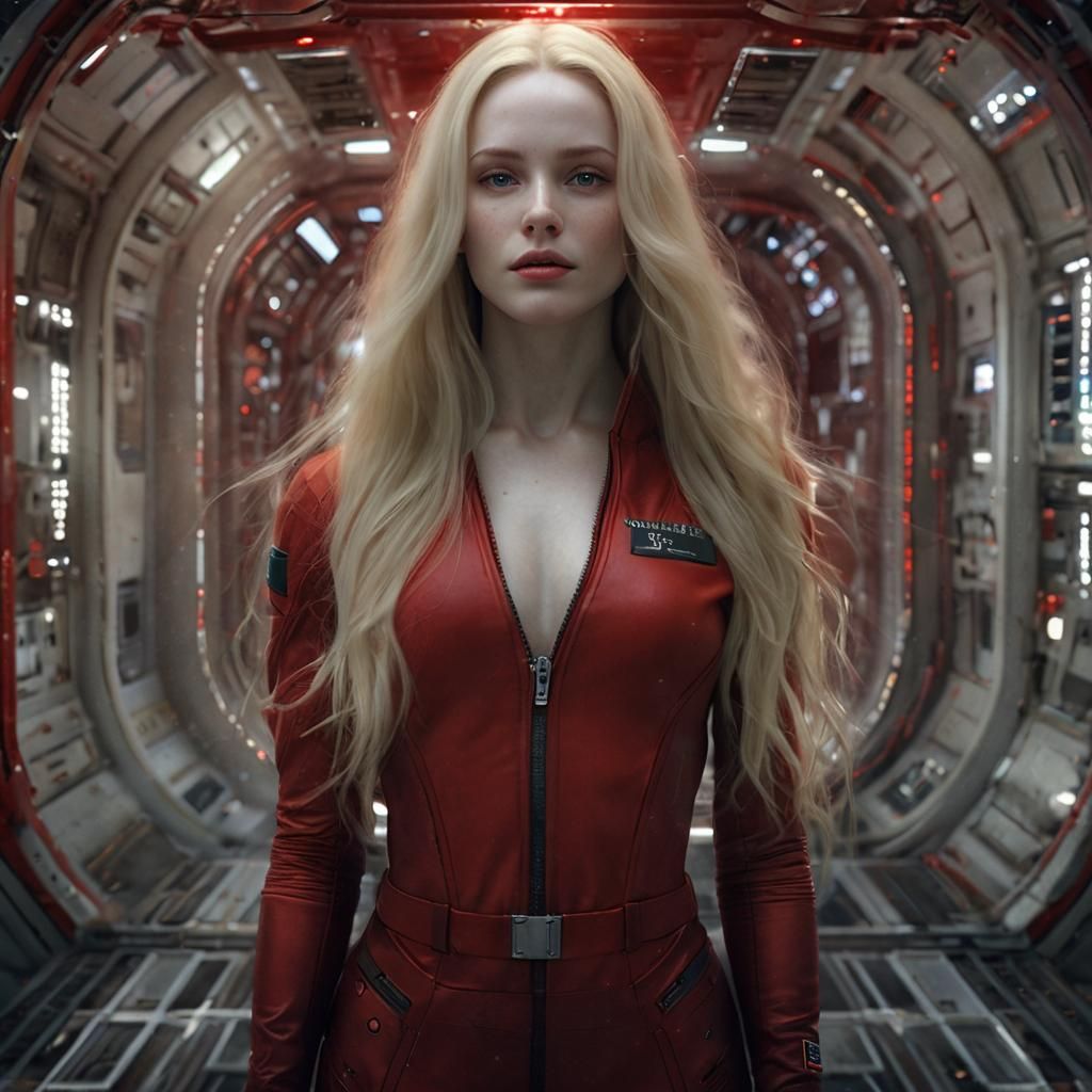 Sensual Blonde in Spacesuit: High-Tech Catholic Art