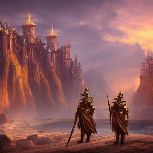 The Golden Guard: Detailed Fantasy Concept Art