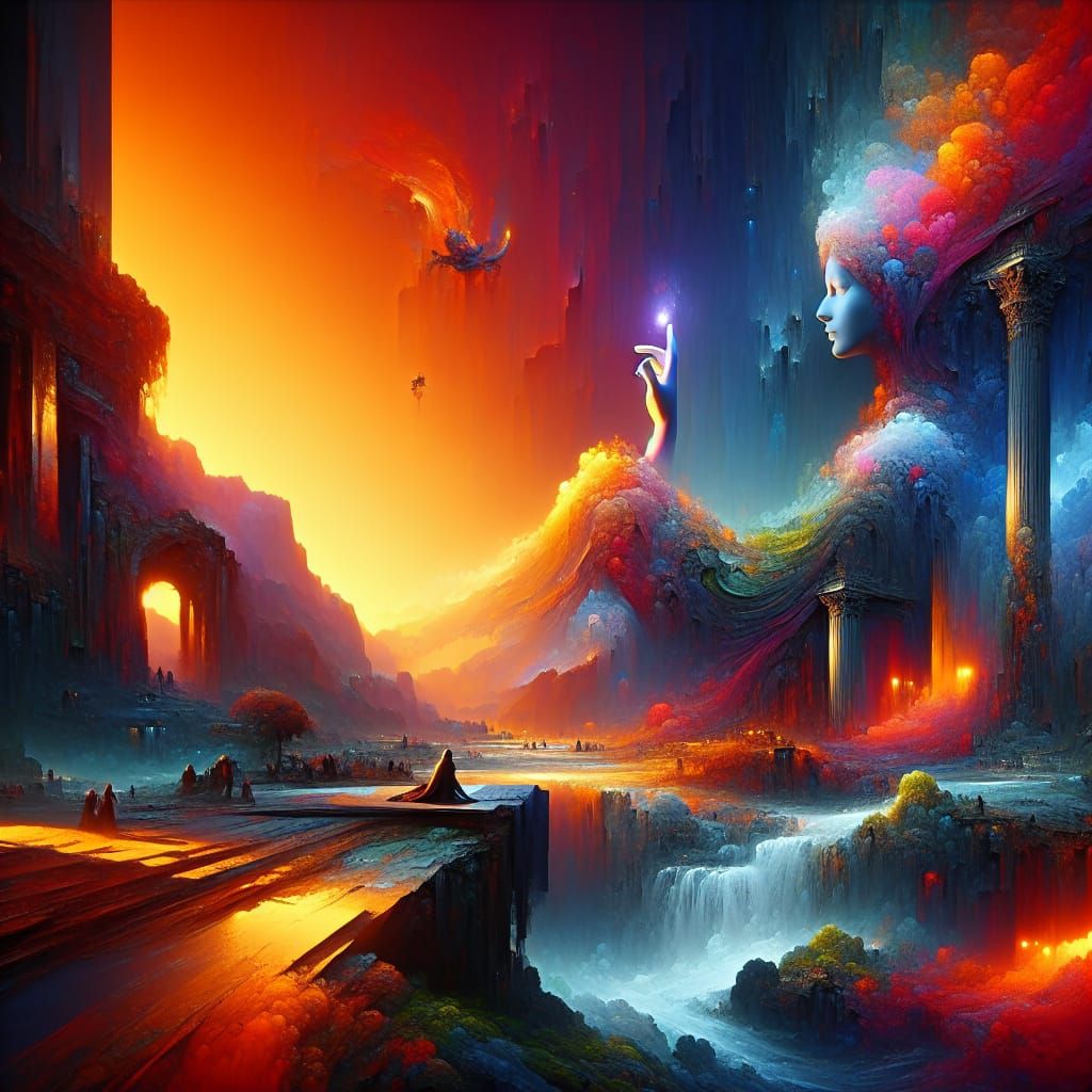 Fantastical Digital Matte Painting of Contentment