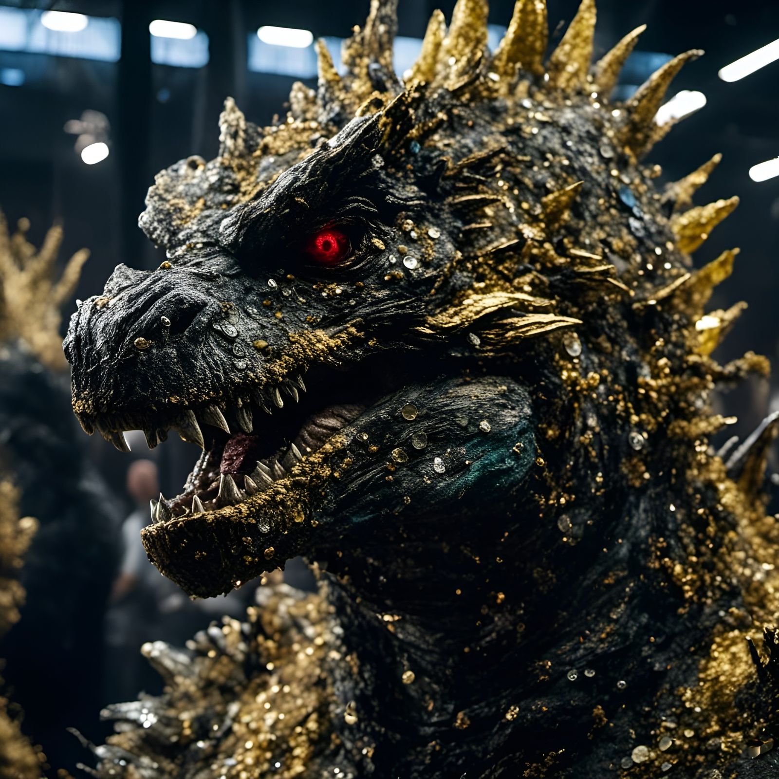 Animatronic Godzilla Portrait in Ultra-RTX Detail