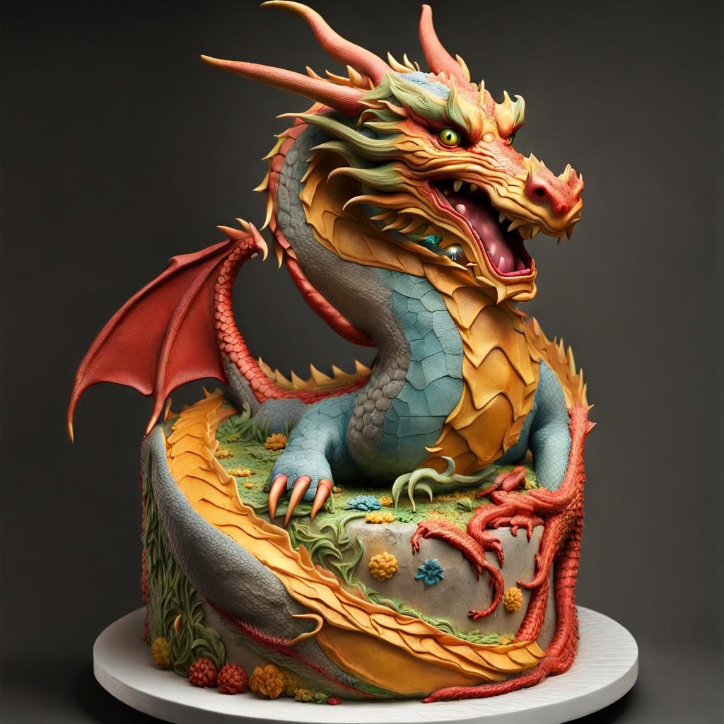 Dragon Sculpture Cake: Studio Ghibli Concept Art