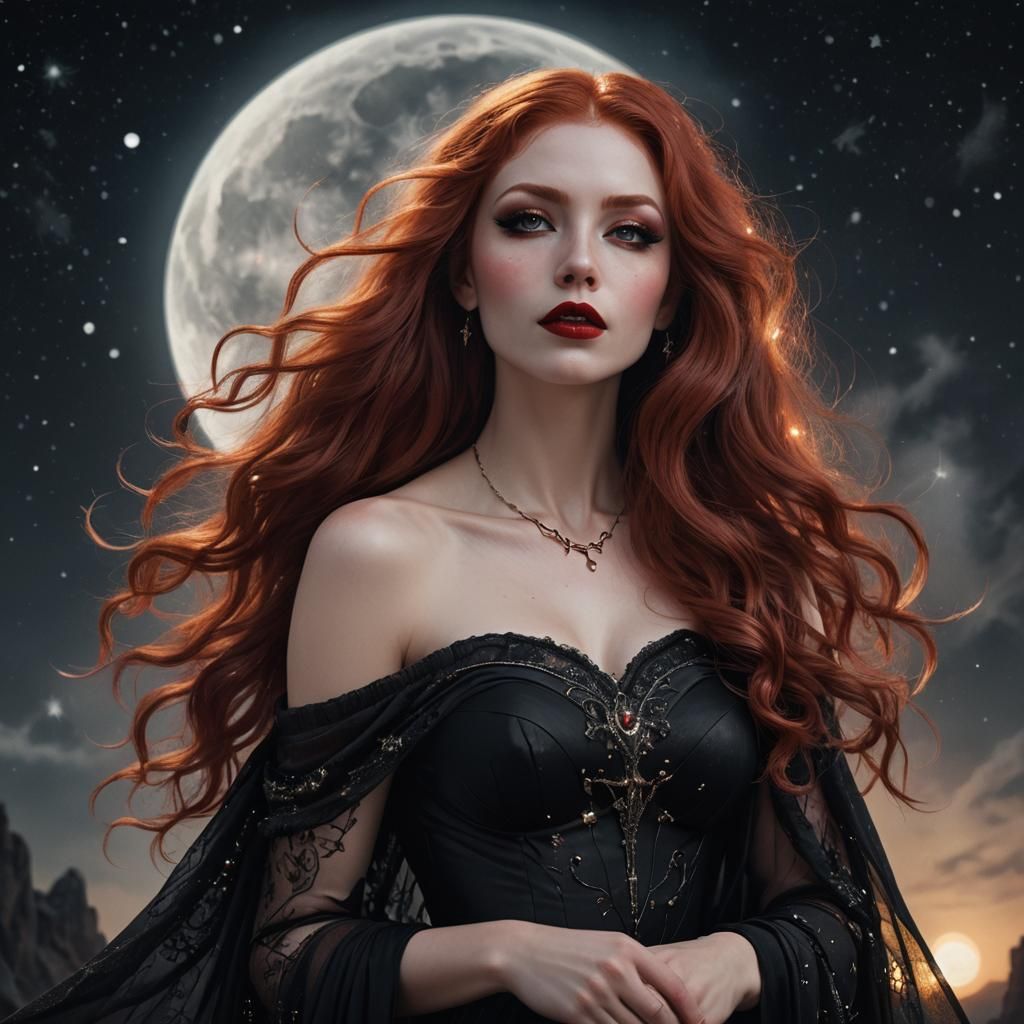 Fantasy Goddess Portrait in Art Nouveau Style