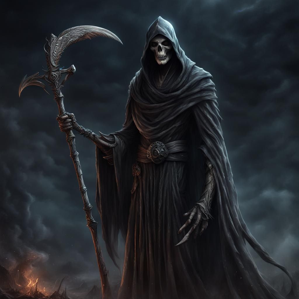 Grim Reaper in Human Form: Detailed Matte Painting