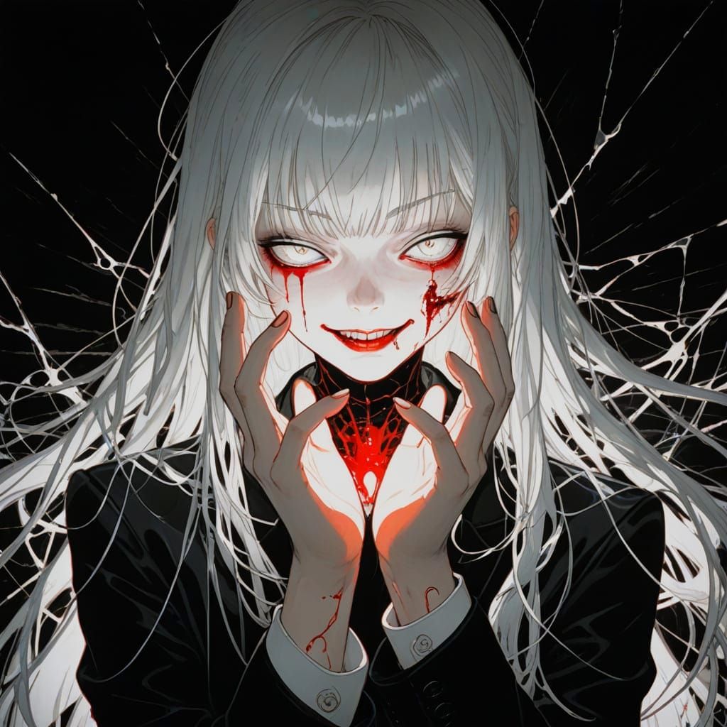 Anime Woman in Dark Eerie Style