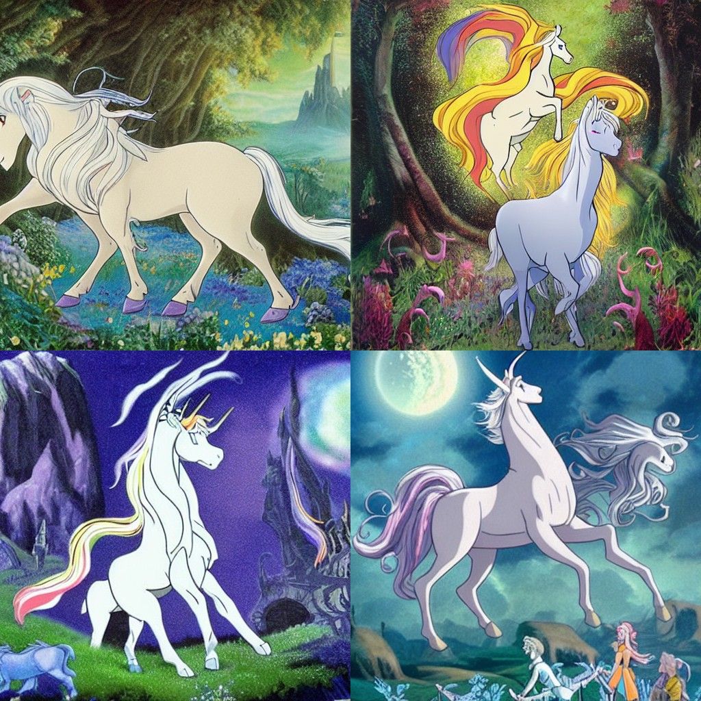 The Last Unicorn in a Simple AI Render