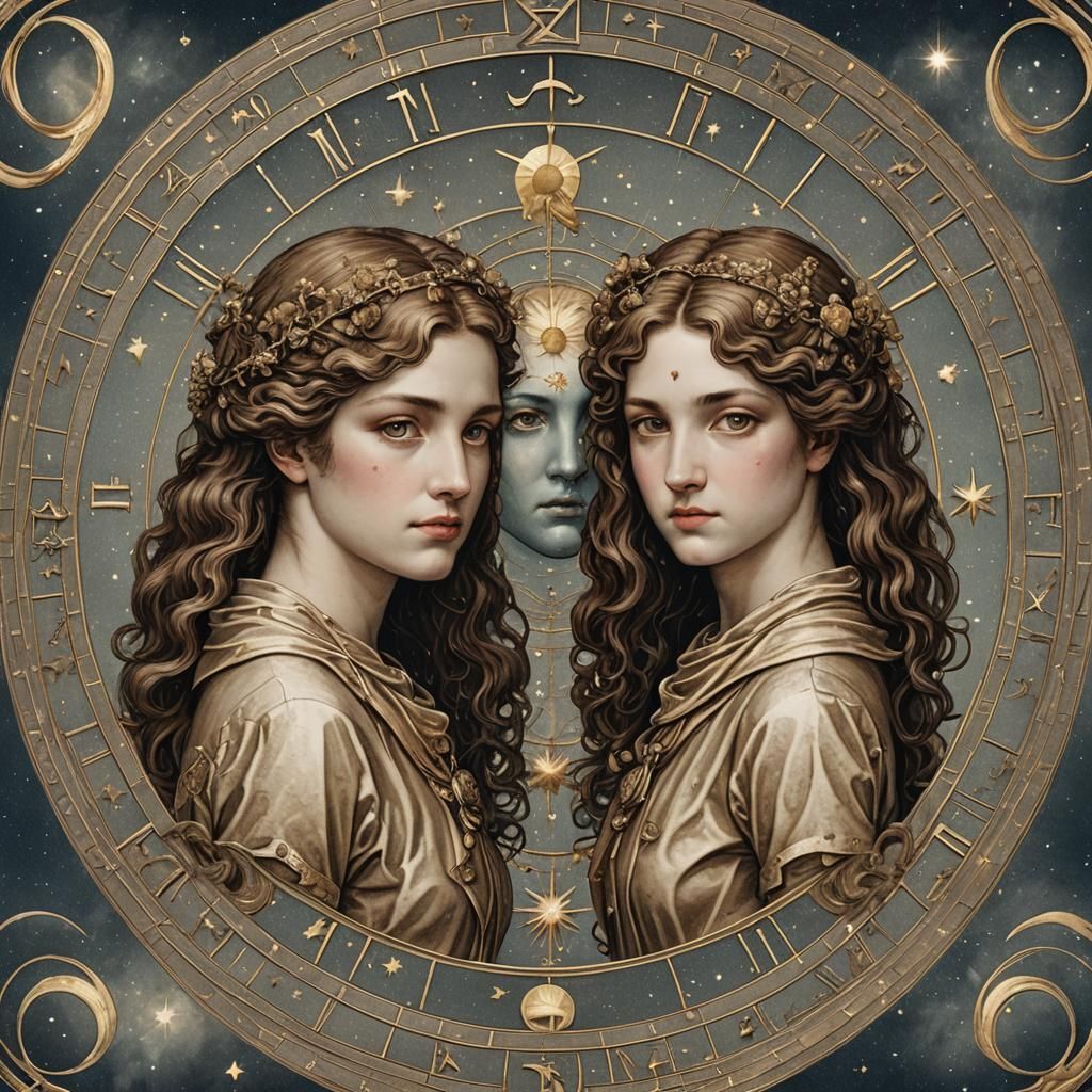 Realistic Gemini Astrology Sign Depiction