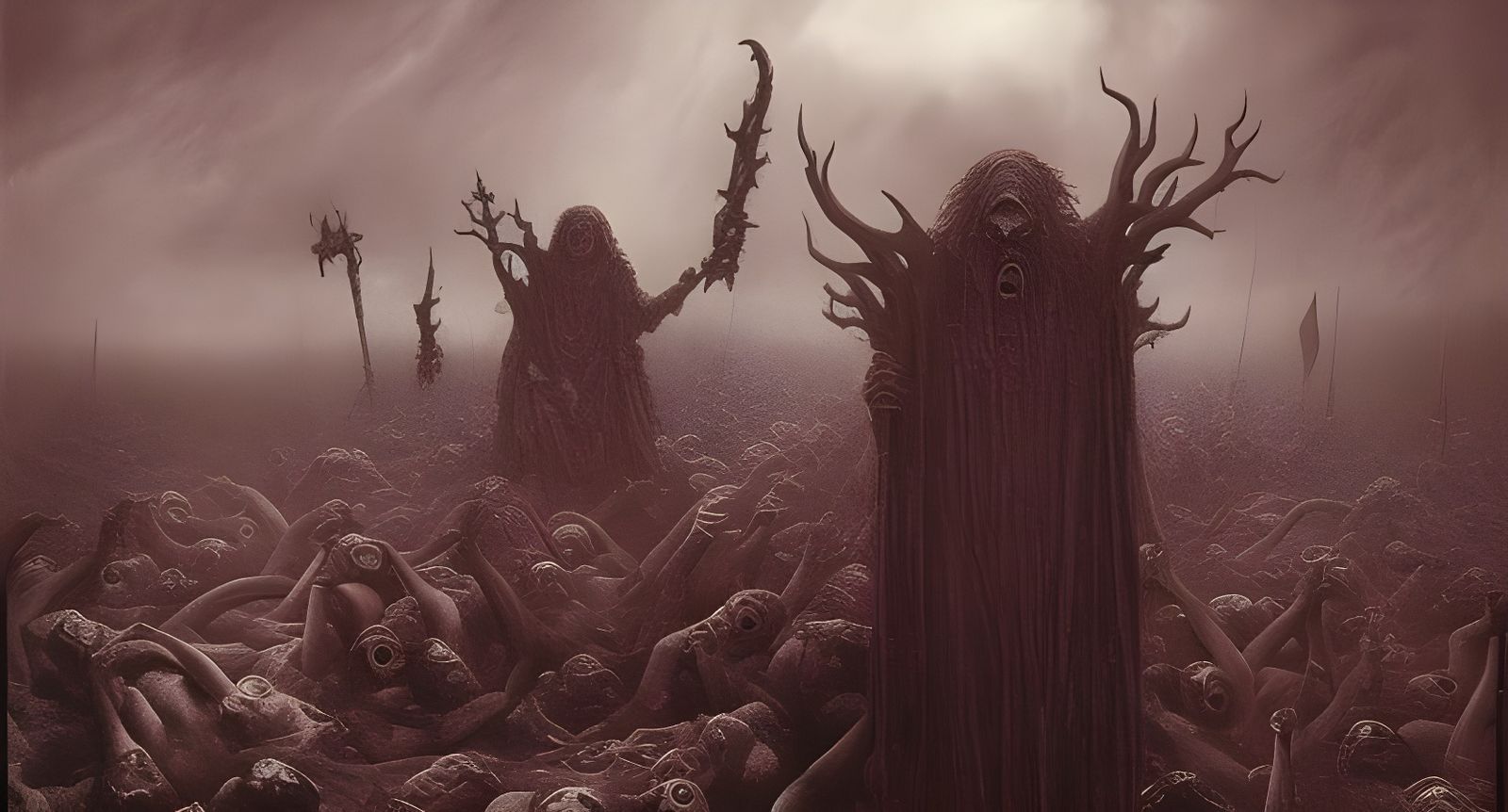 Hell Vision Sea of Blood in Gothic Horror Style