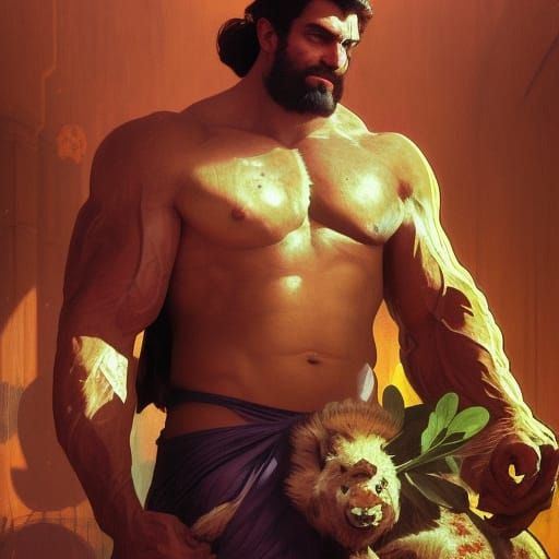 Hyperdetailed Buff Man with Unreal Objects