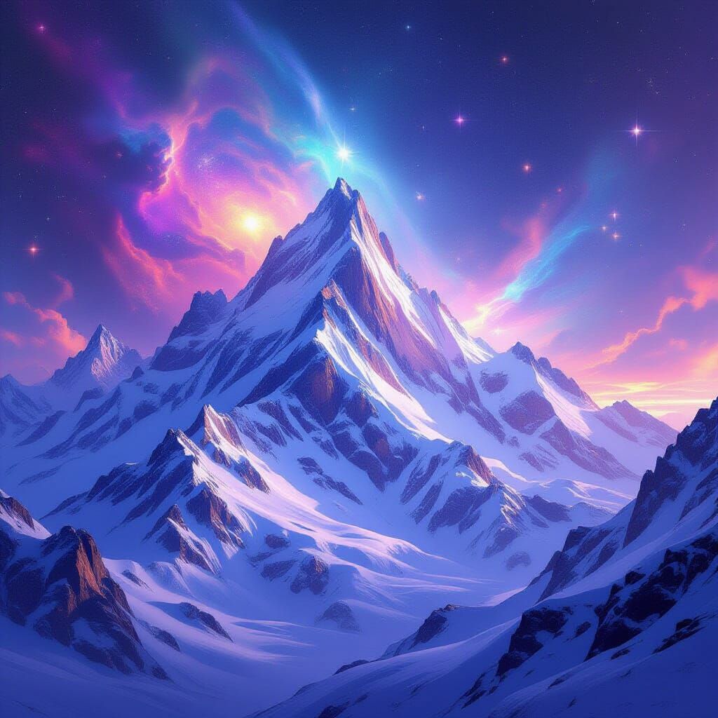 Epic Crystalline Mountains in Cosmic Nebula