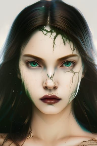 Underwater Portrait in a Dystopian Gothic Style