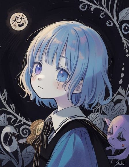 Sorrowful Clown in Symbolist Fantasy Style