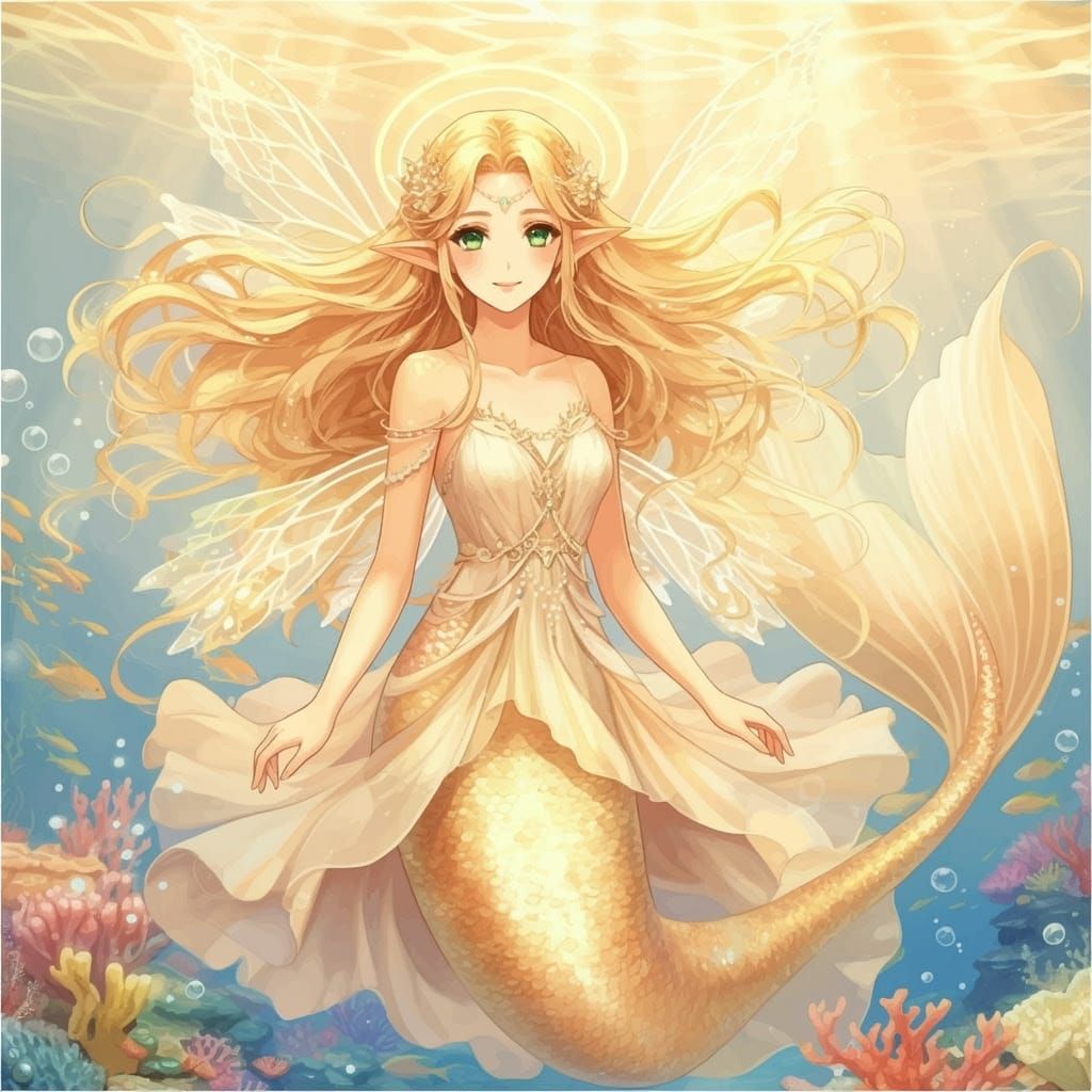 Hybrid female Angel-Fairy-Elf-Mermaid