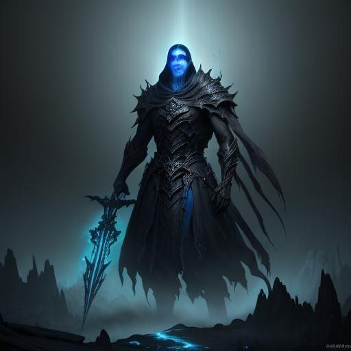 Towering Death-Scribe in Dark Fantasy Concept Art