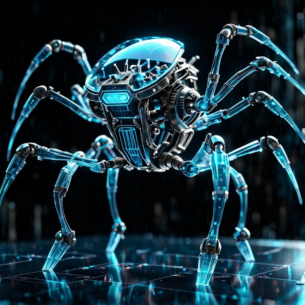 Holographic Nanobot Blueprint in High-Tech Lab