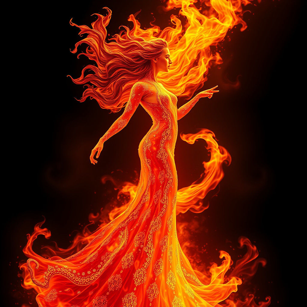 Fiery Woman: Fantasy Concept Art in Unreal Engine 5
