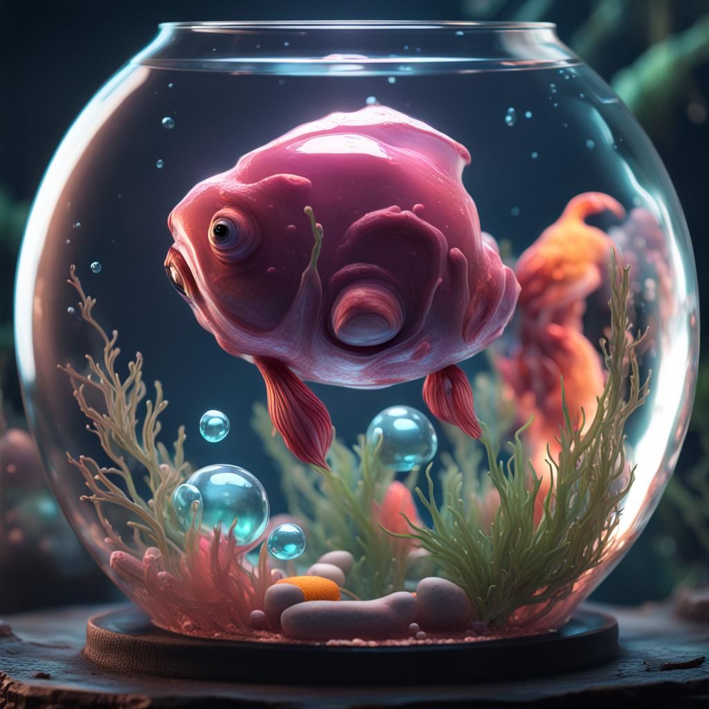 Jellyfish Terrarium Fisheye Close-up: 3D Game Art