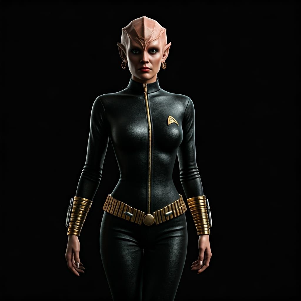 Klingon-Romulan Hybrid in Retro-Futuristic Style