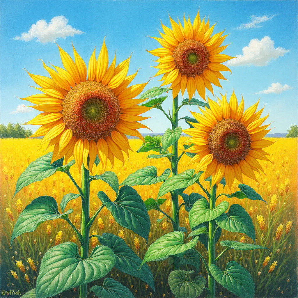 Sunflowers in Colored Pencil, Botanical Art