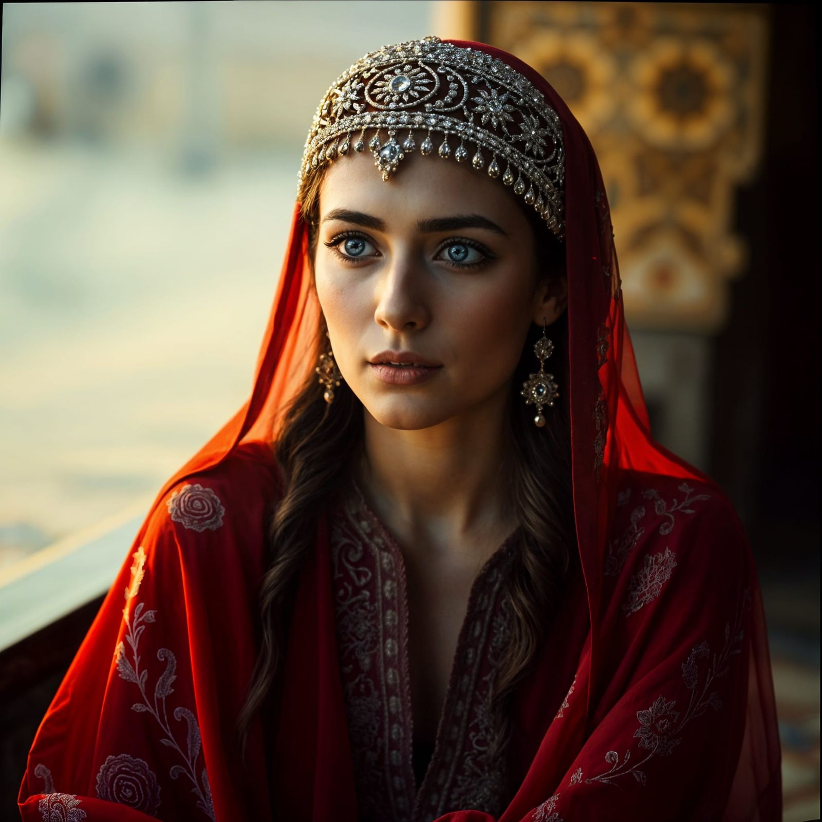 Turkish Royal Beauty in Cinematic Splendor