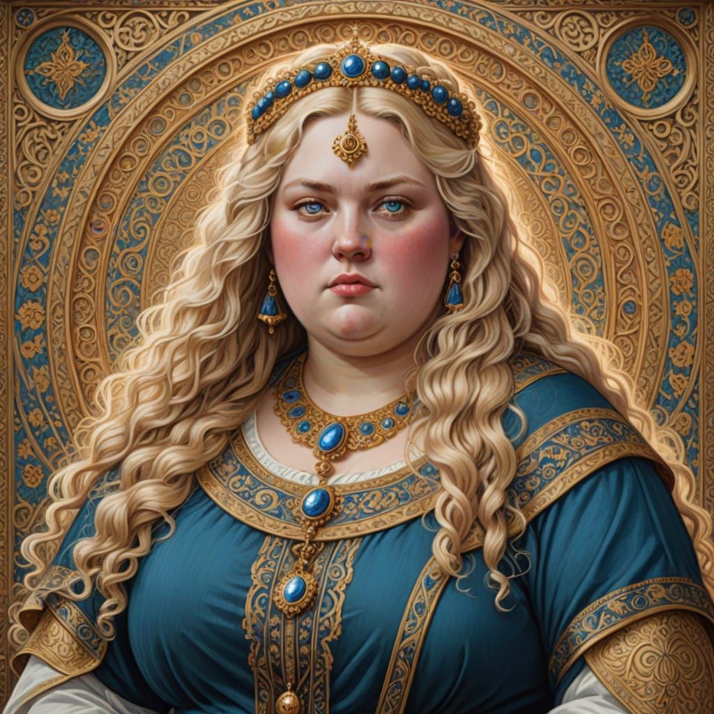 Medieval Goddess with Golden Locks
