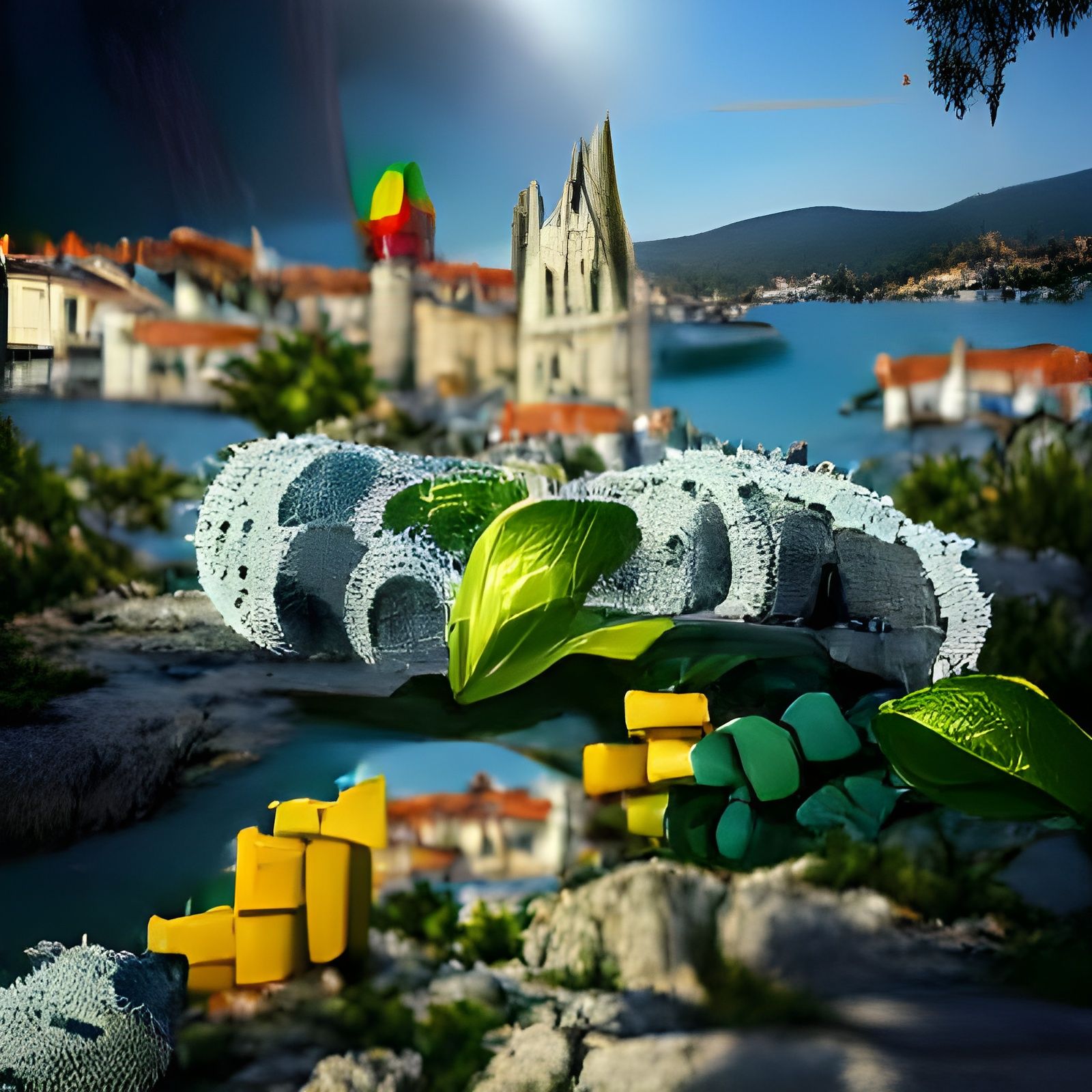 Lego Trogir Town: Photorealistic Digital Art
