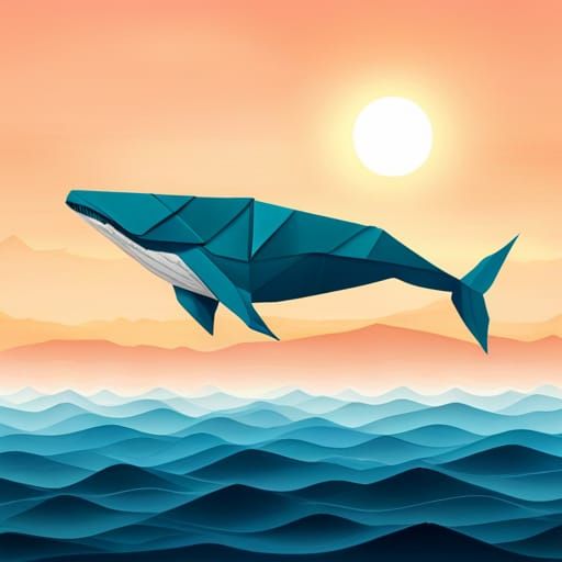 Elegant Origami Whale