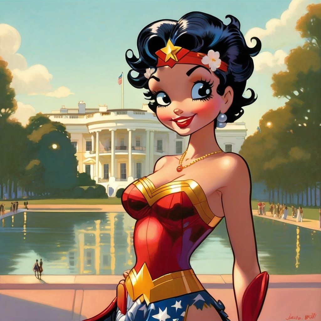Vintage-Style Wonder Woman as Flapper Betty Boop