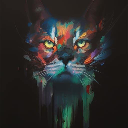 Colorful Ink Splash Crown of Thorns, Digital Illustration