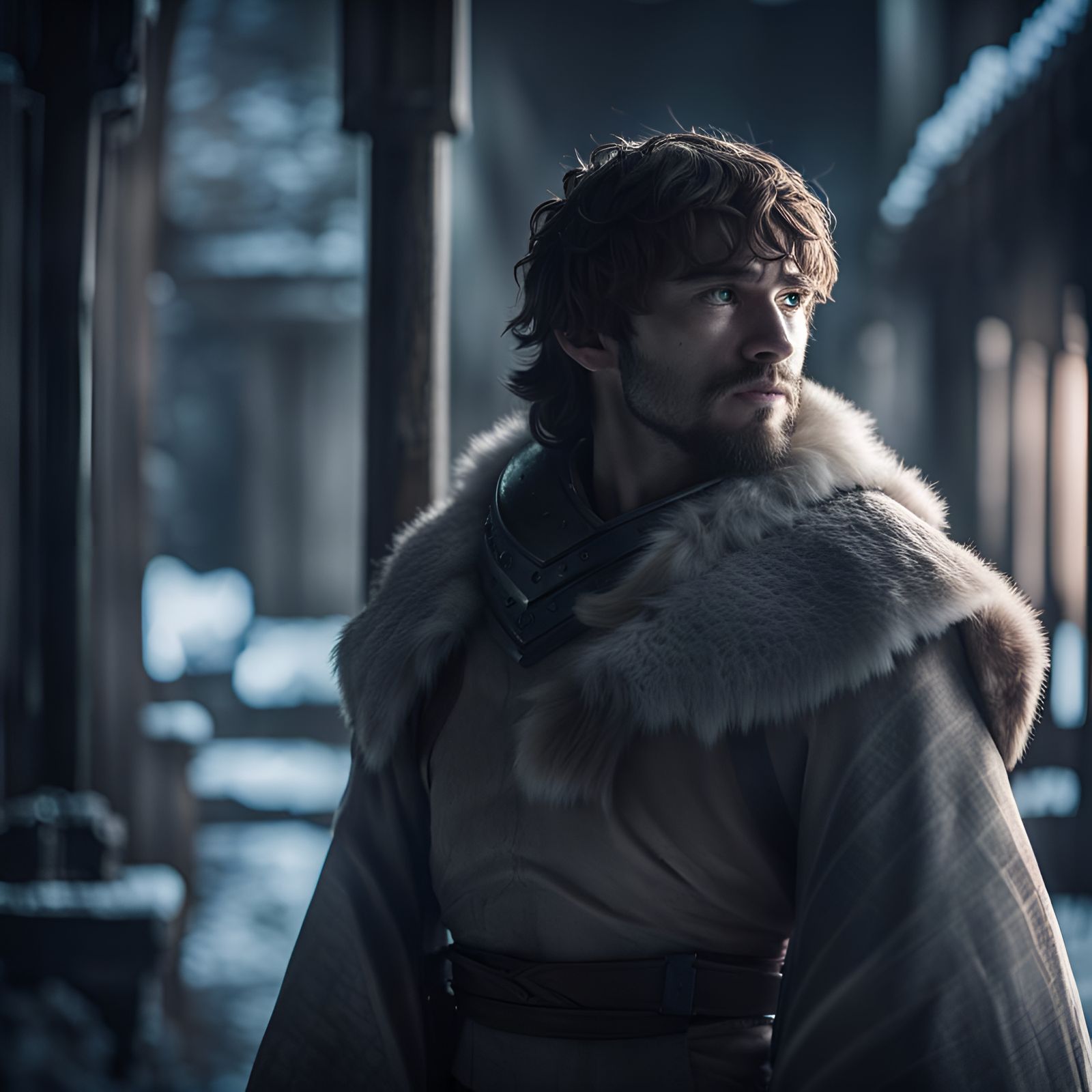 Hyperrealistic Anime Jon Snow Portrait