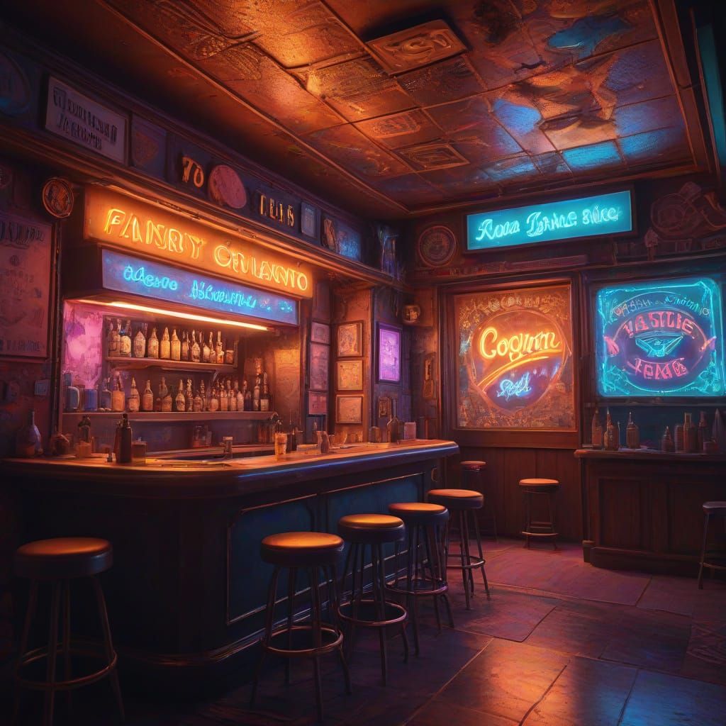Fairy Tends Bar in 50s Fantasy Dive Bar