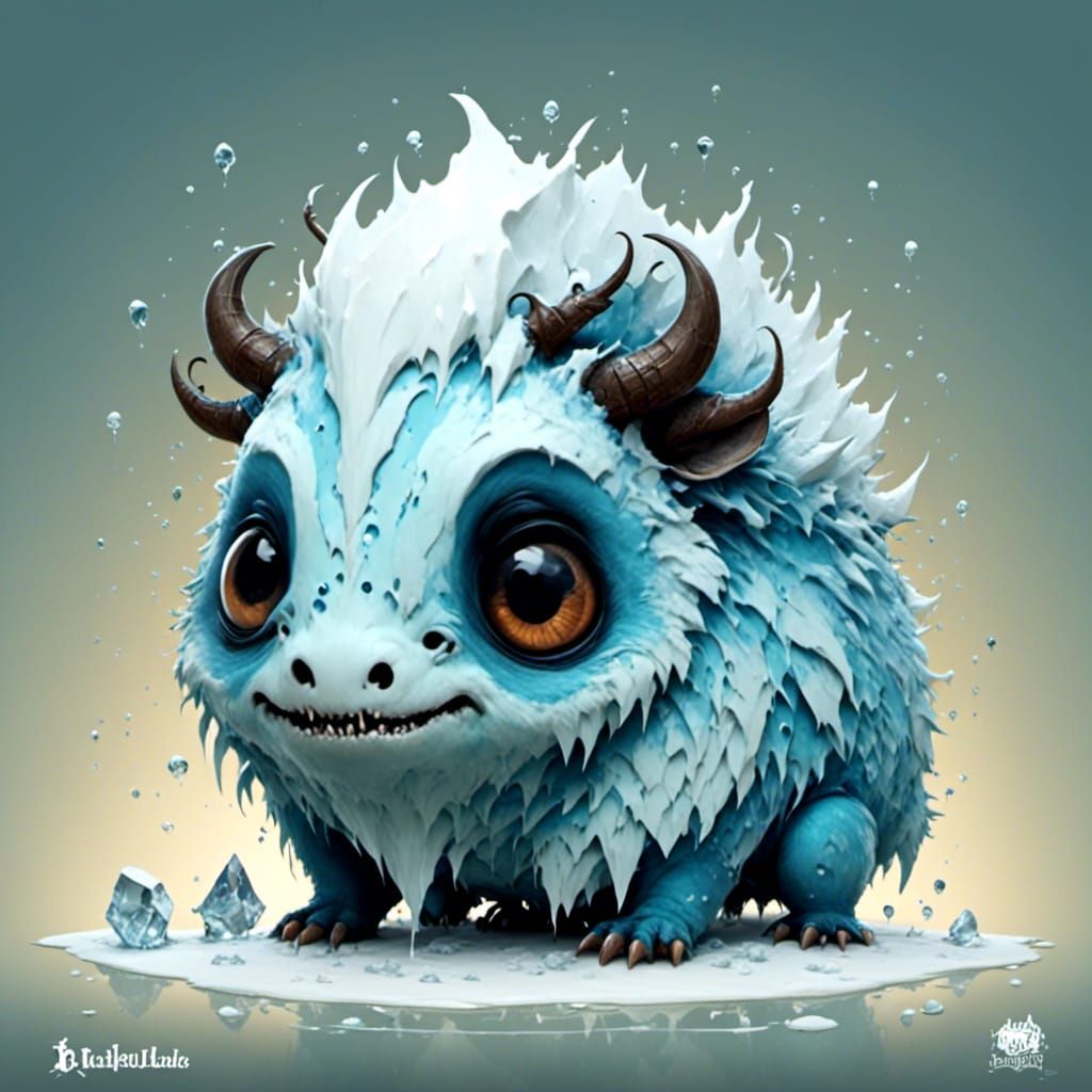 Cute Ice Critter in Unique Artistic Style