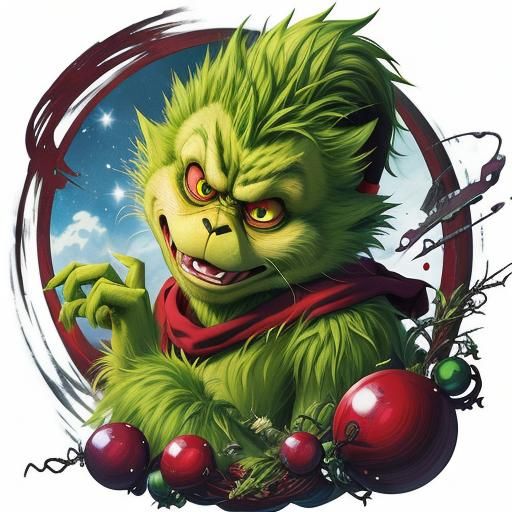 Anime Style Grinch Character Illustration
