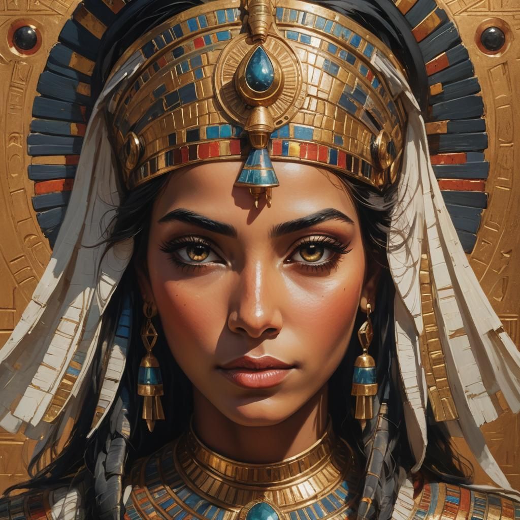 Egyptian Princess Portrait with Striking Eyes