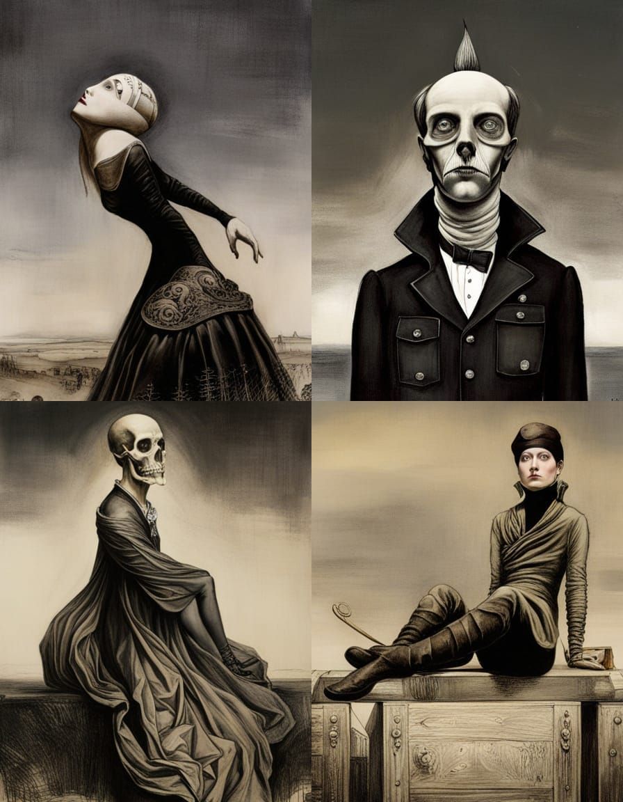 Surrealist Composition Inspired by Symbolist Art