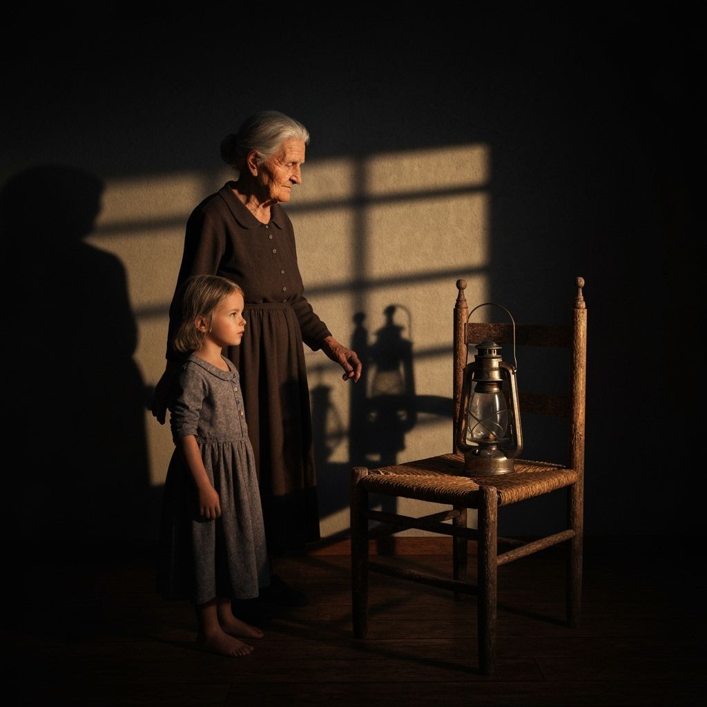 Shadows Cast by Lantern Light in Dark Room