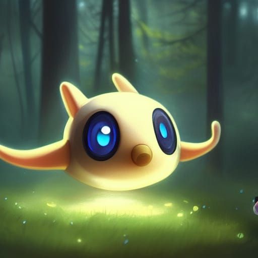 Cute Tamagotchi in the Wild: Light Fantasy Art