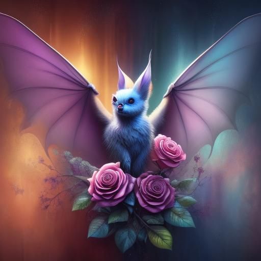 Cute Baby Bat with Accordion Wings