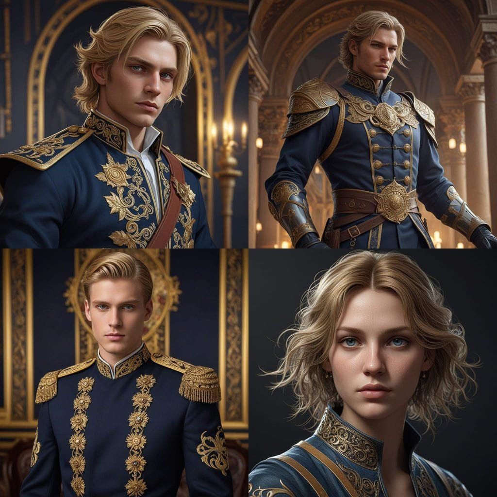 Majestic Blue-Coated Warrior in Triadic Colors