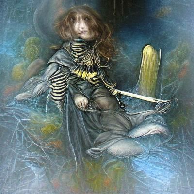 Little Witch Tarot: Knight of Swords in Froud Style