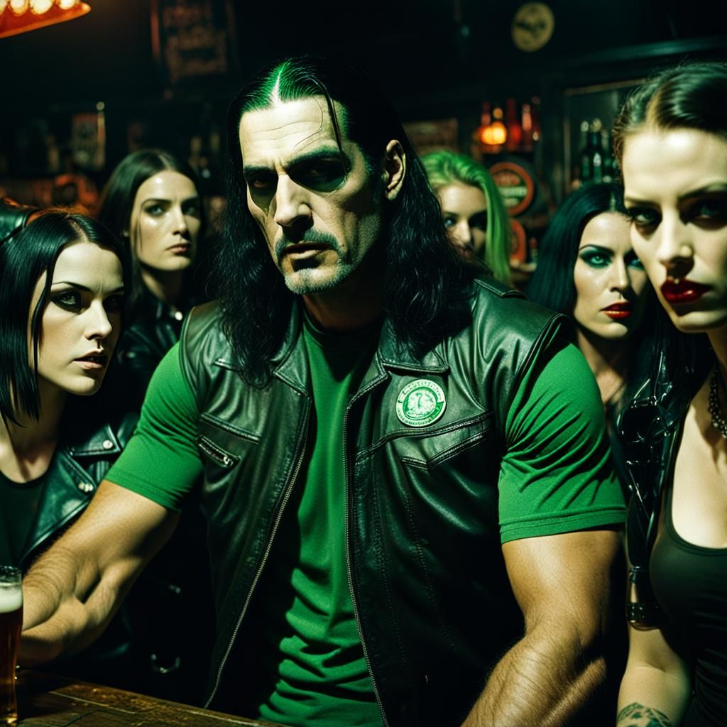 Peter Steele Surrounded by Goth Girls in Film Still