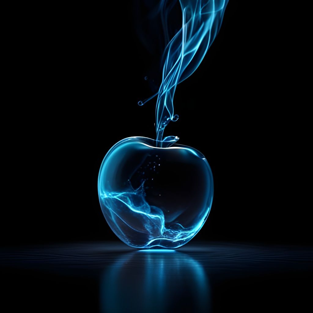 Cosmic Glass Apple with Glowing Energy