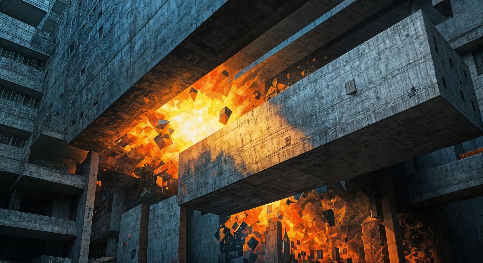 Vibrant Brutalist Abstractions in Polychromatic Color