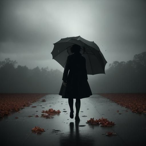 Rainy Day Film Still in Noir Style