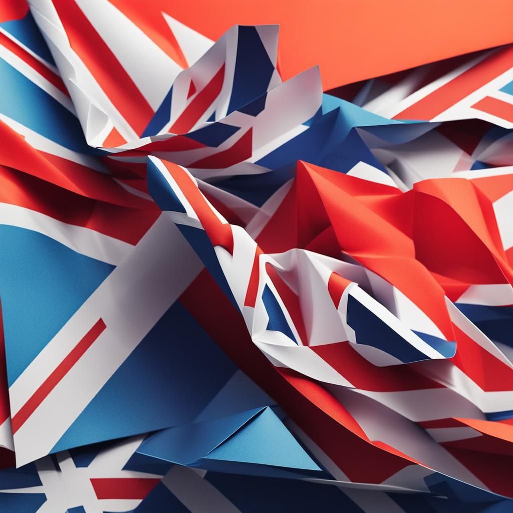 Origami UK Flag Papercraft in 8K Resolution