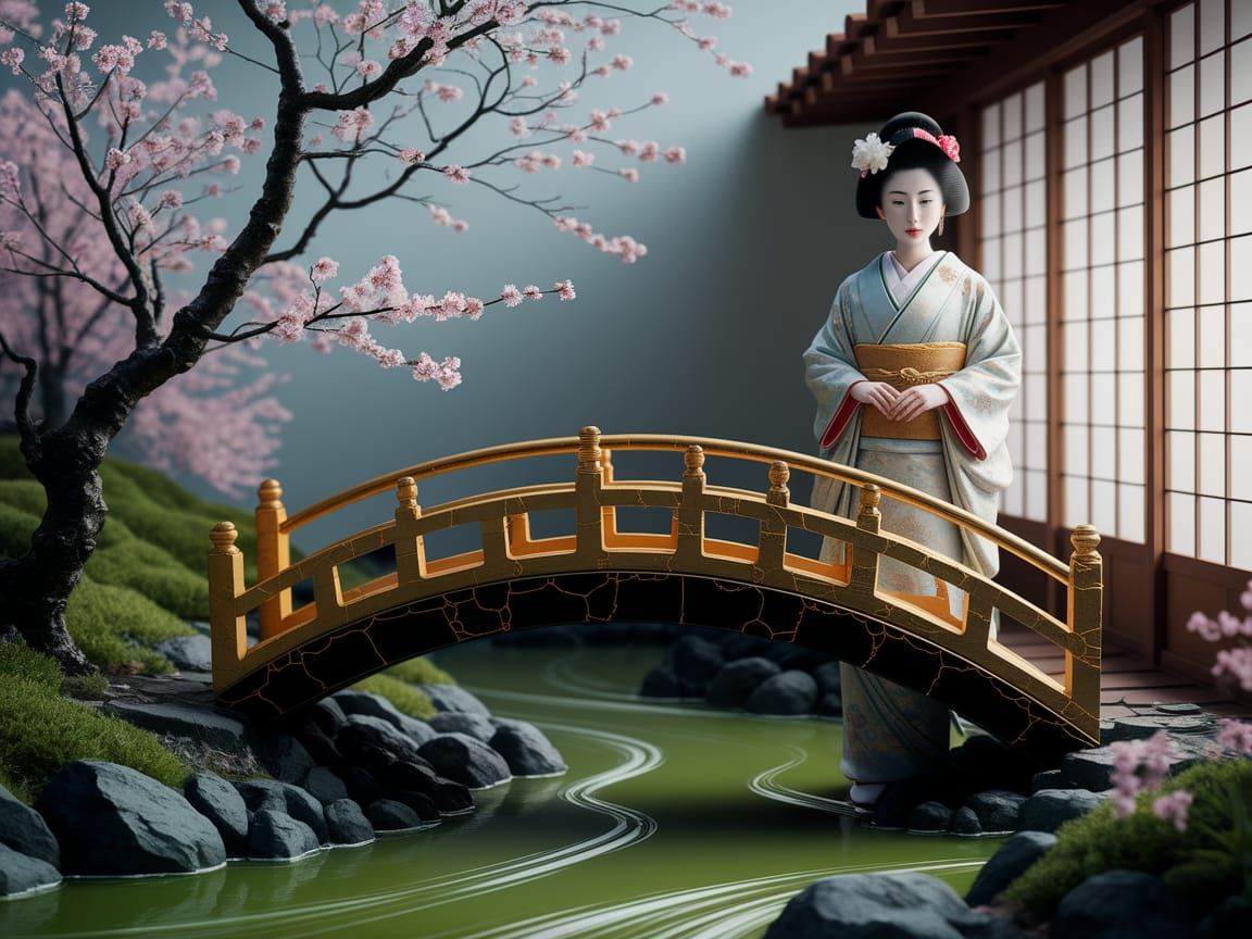 Golden Serenity in a Zen Garden