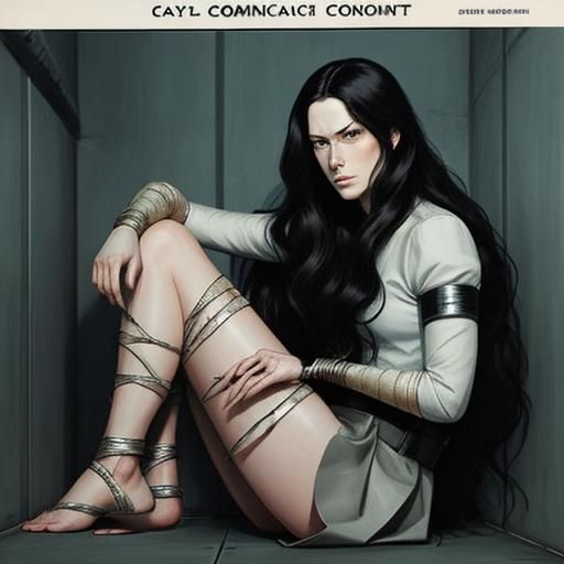 Androgynous Prisoner in Jail Cell, Comic Book Style