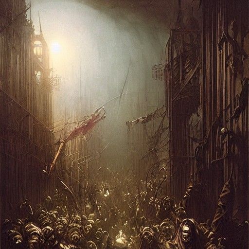 Horrific Candy Land in Gothic Horror Style