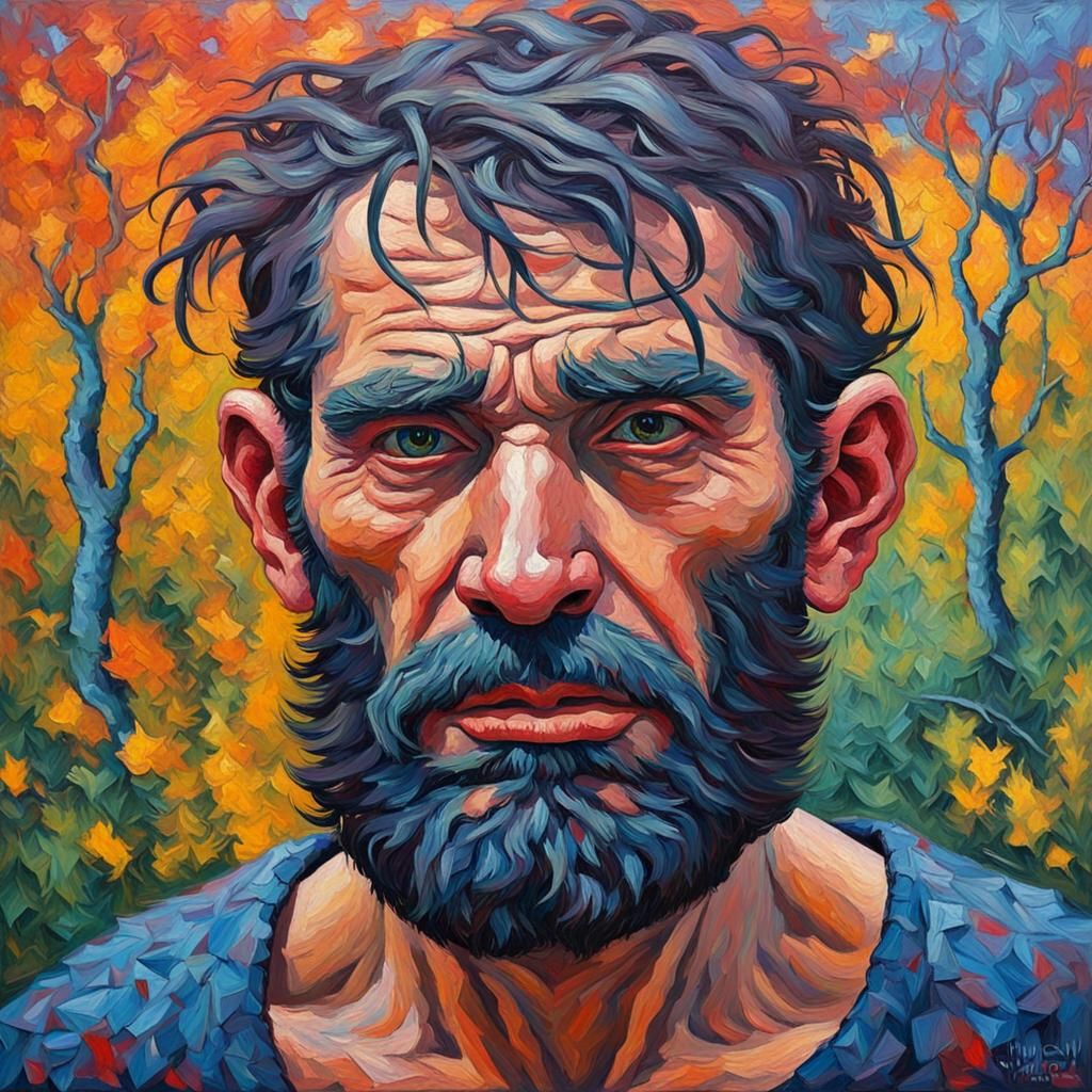 Wildman in Expressionist Neo-Impressionism Style