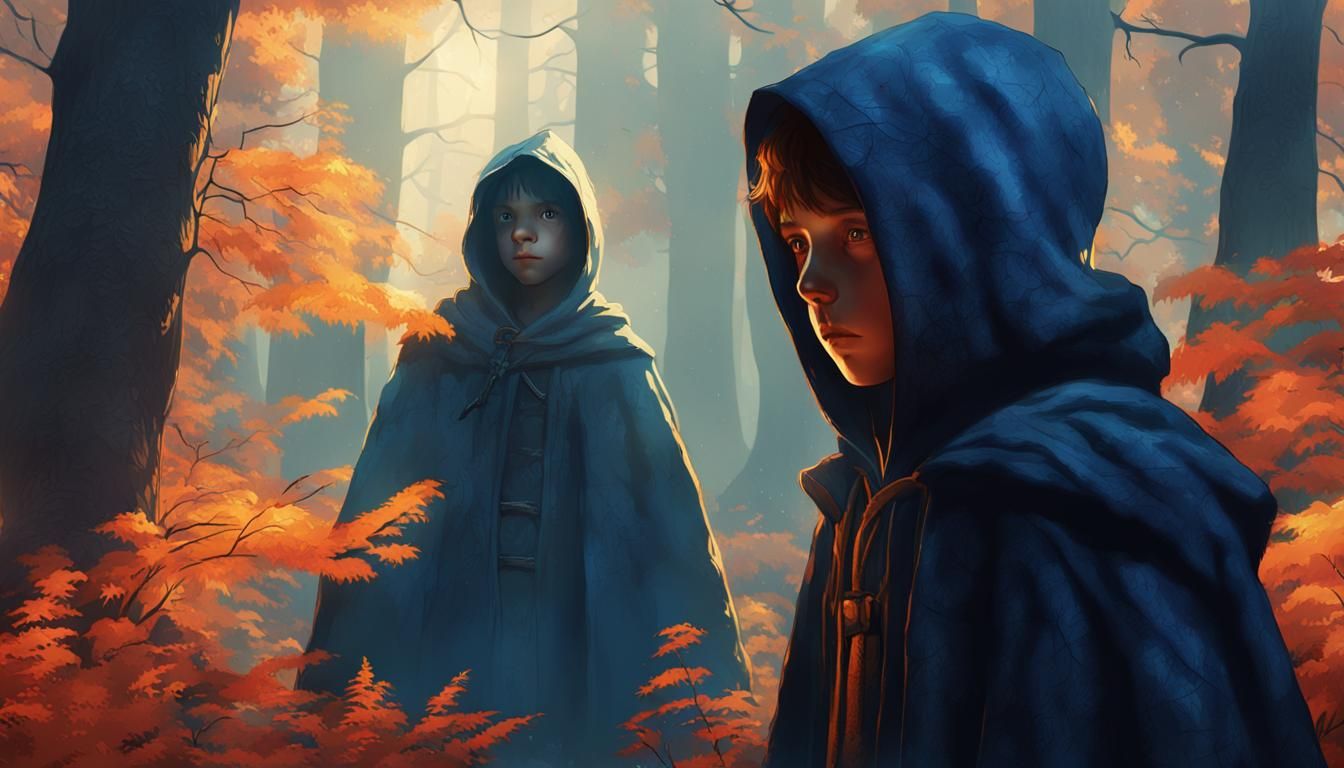 Mystical Forest: Boy in Cloak, Fantasy Concept Art